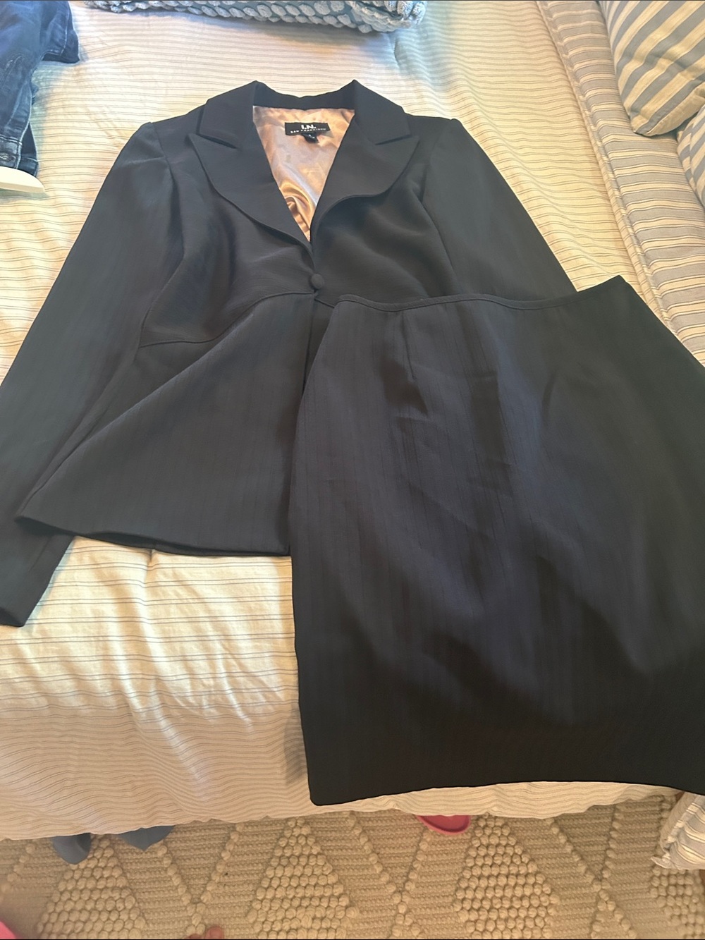 Black Women’s Tailored Skirt Suit - Classic Two-Piece Blazer & Skirt